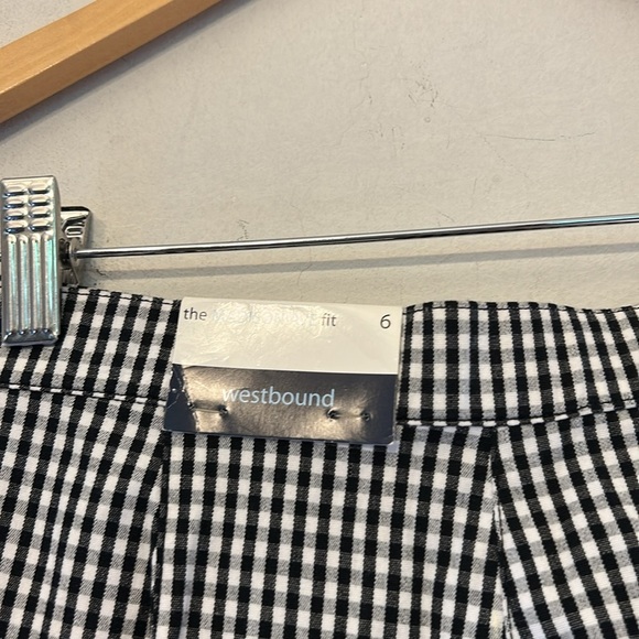 Westbound black white checkered Madison Ave capri pants Size 6 New - Picture 6 of 8